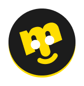 Pastille Mister Night en noir avec le m en smiley jaune